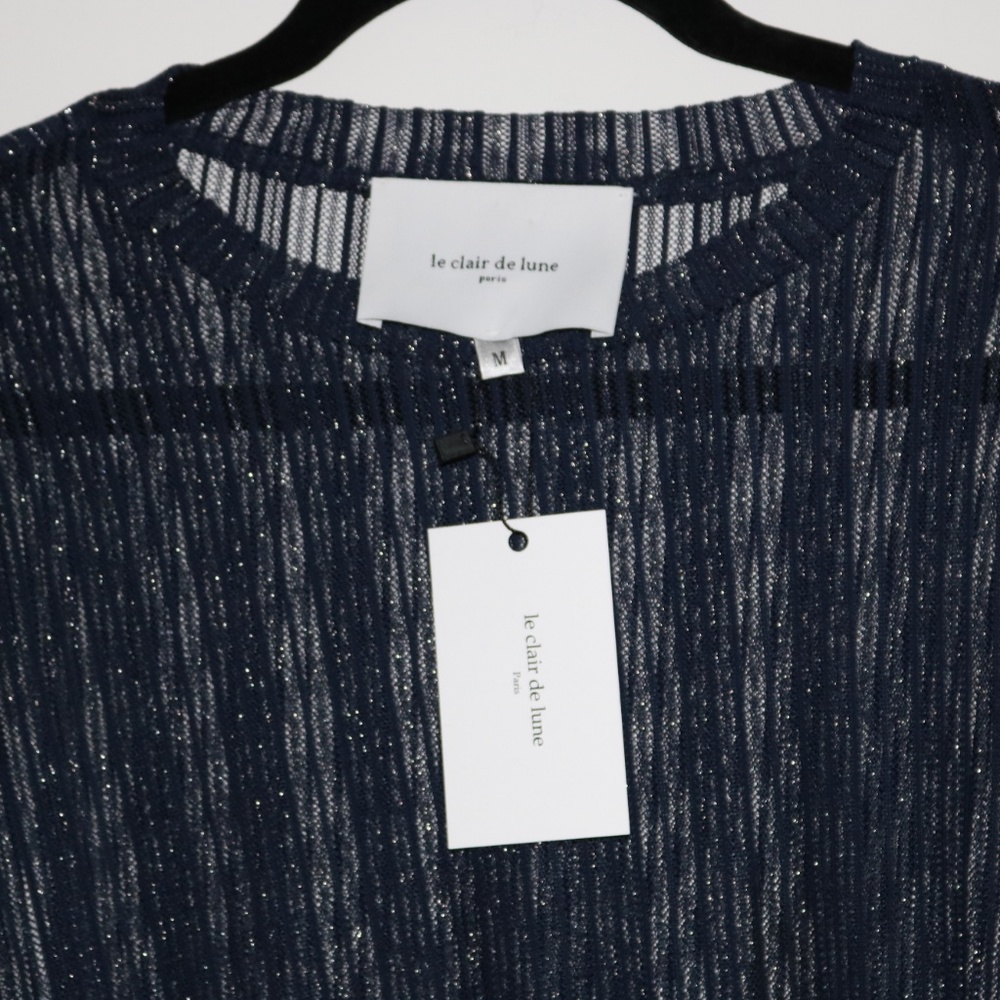 💥LE CLAIR DE LUNE Navy Long Sleeve Top - Picture 3 of 4
